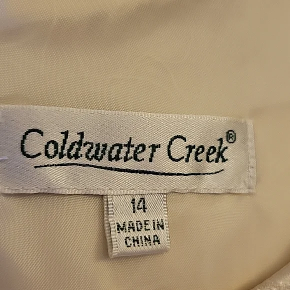 Coldwater Creek cream beaded sleeveless dress textured beaded jacket size 14…EUC - Picture 8 of 10